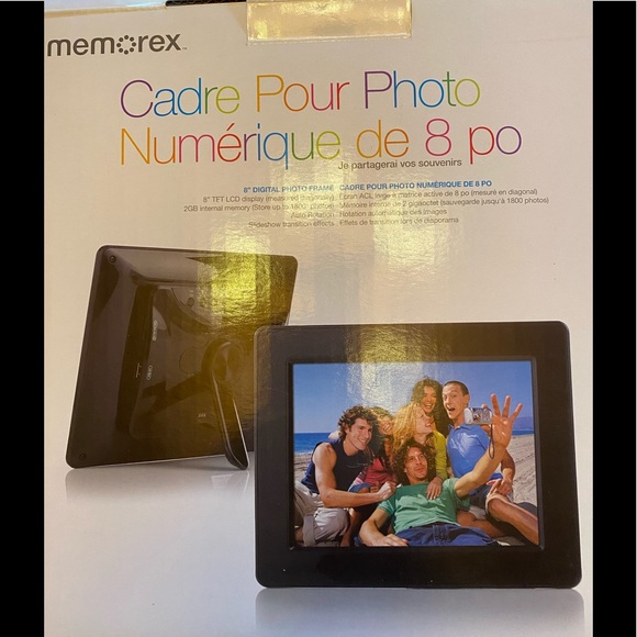 Memorex 8” Digital Photo Frame + Adapters - Picture 6 of 7